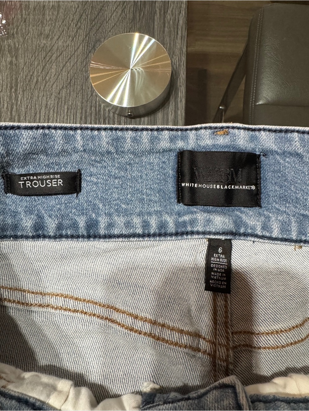 White House Black Market Light Blue Flare Jeans - Picture 12 of 16
